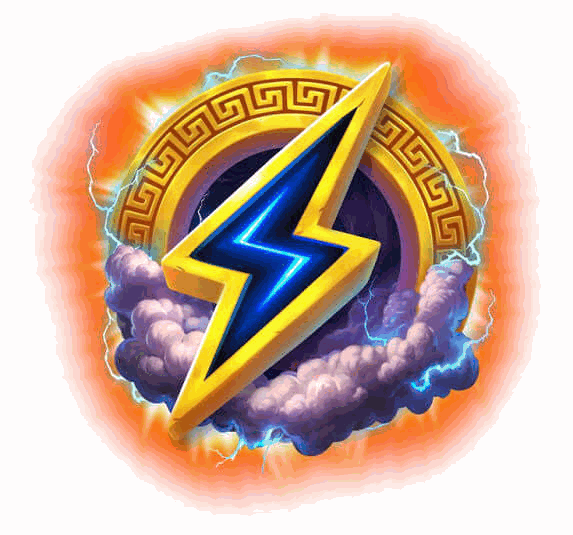 Logo von Gates of Olympus Super Scatter, goldene Schrift auf rotem Band